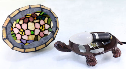 Rose Leadlight Turtle Lamp