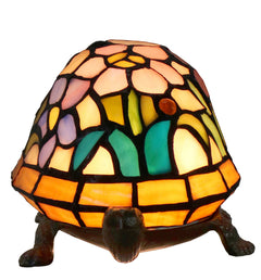 Rose Leadlight Turtle Lamp