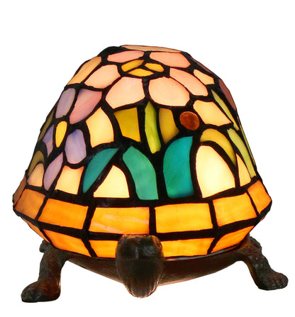 Rose Leadlight Turtle Lamp