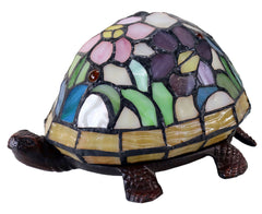 Rose Leadlight Turtle Lamp