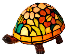 Rose Leadlight Turtle Lamp