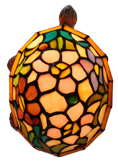 Rose Leadlight Turtle Lamp
