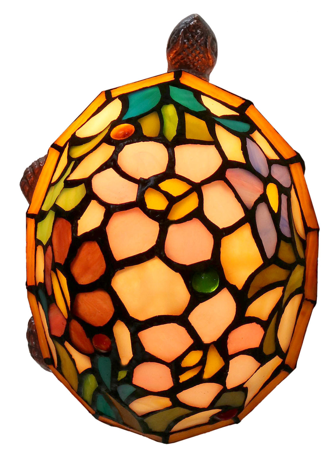 Rose Leadlight Turtle Lamp