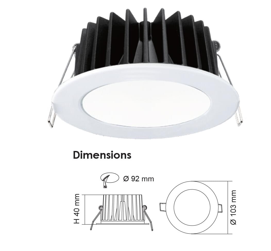 Ecogem 10w LED Downlight White