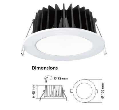 Ecogem 10w LED Downlight White