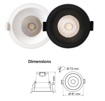 Coolum Plus 6w LED Downlight Black