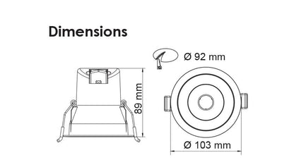 Coolum Plus 9w LED Downlight White