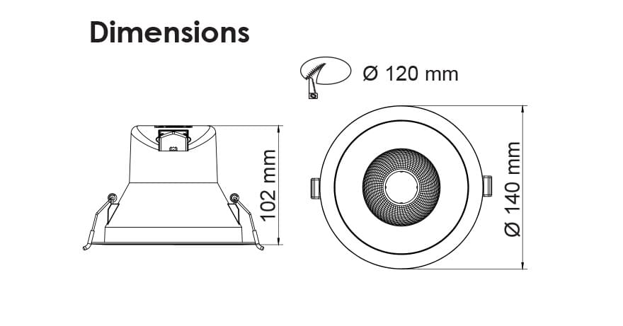 Coolum Plus 12w LED Downlight White