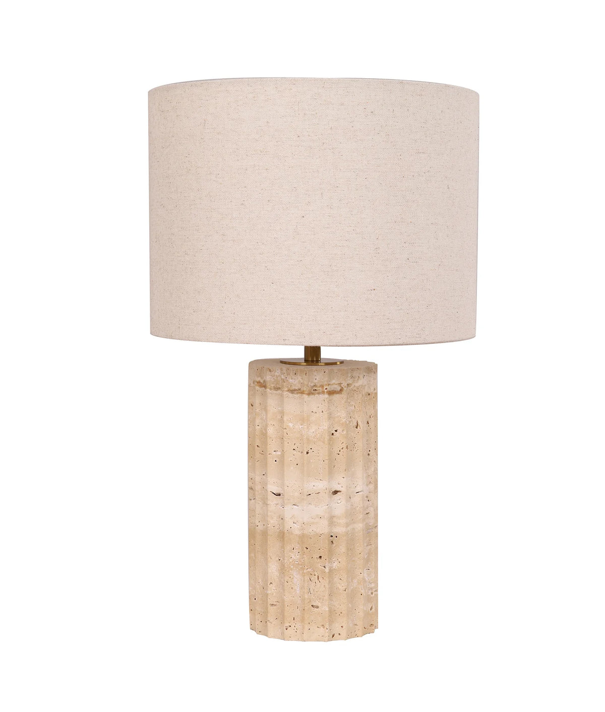Sagitta Round Beige Travertine Table Lamp