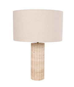 Sagitta Round Beige Travertine Table Lamp
