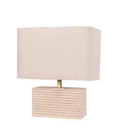 Sagitta Flat Beige Travertine Table Lamp