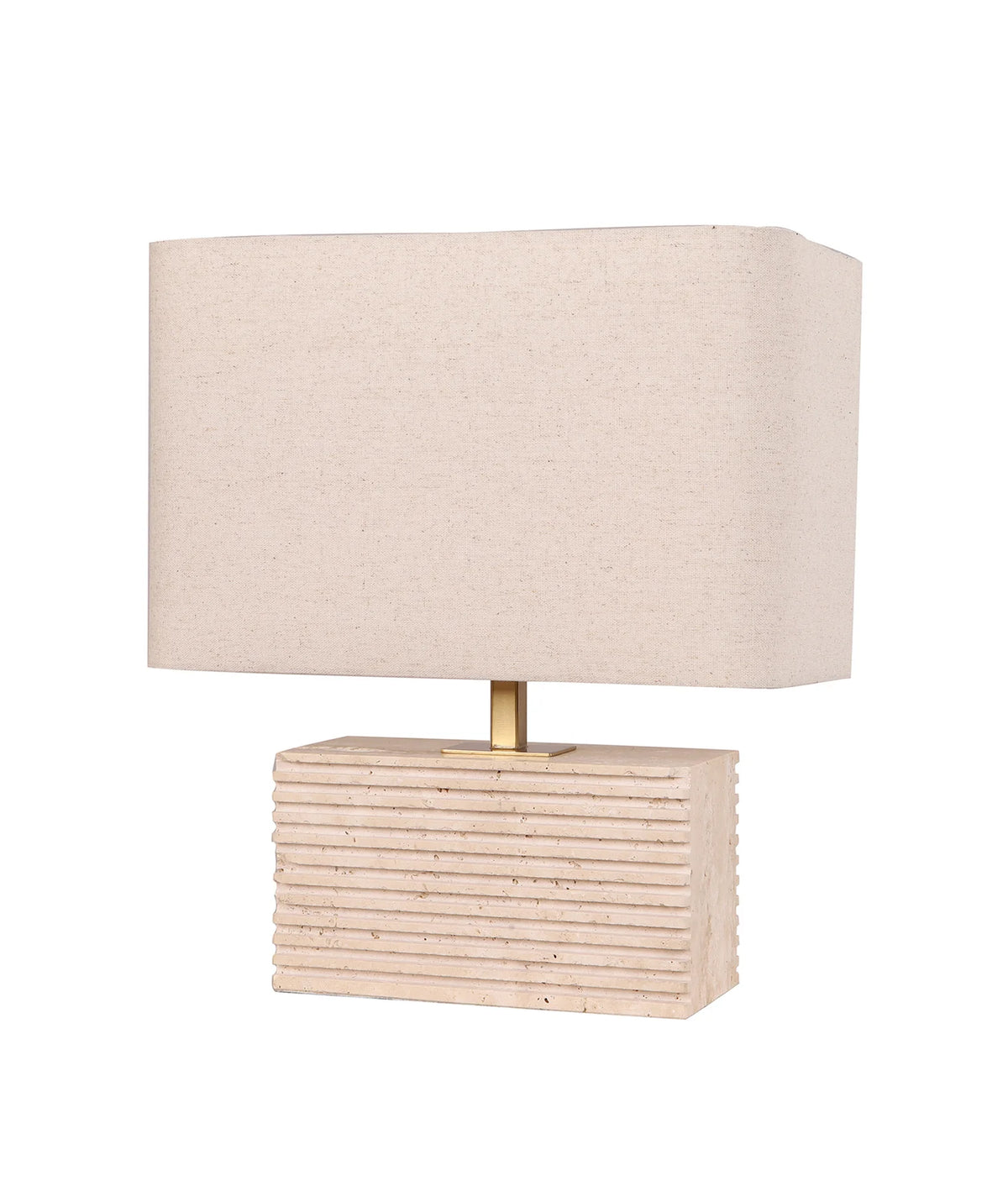 Sagitta Flat Beige Travertine Table Lamp