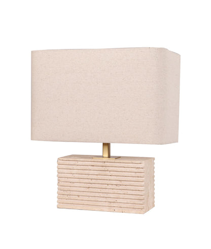 Sagitta Flat Beige Travertine Table Lamp