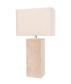 Sagitta Rectangle Beige Travertine Table Lamp