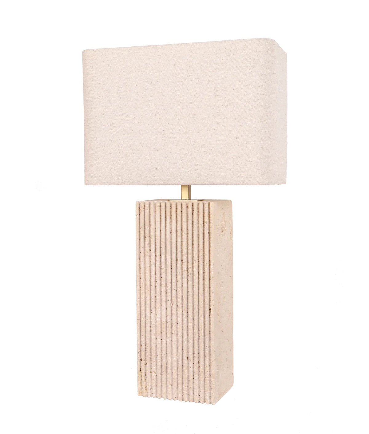 Sagitta Rectangle Beige Travertine Table Lamp