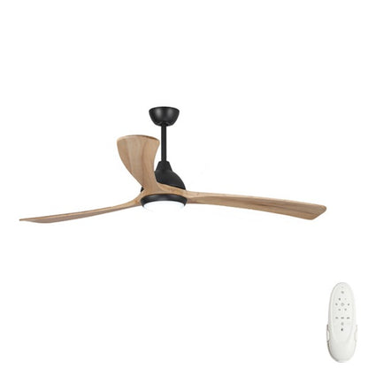 Sanctuary 70" DC Ceiling Fan with LED Light Black with Natural Blades