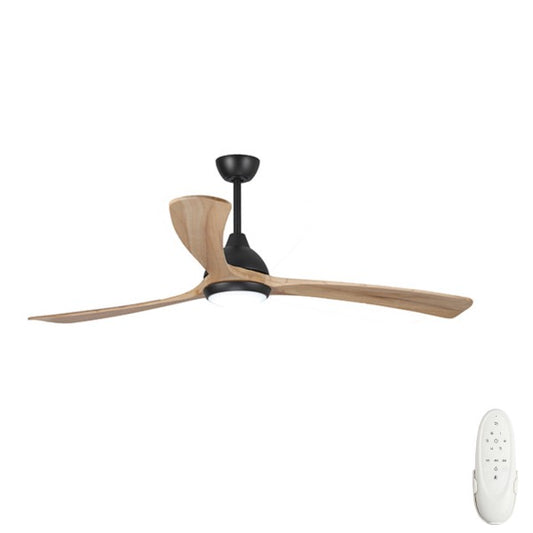 Sanctuary 70" DC Ceiling Fan with LED Light Black with Natural Blades