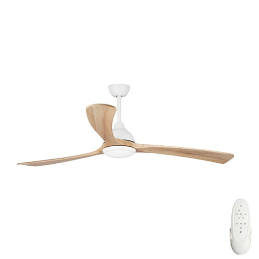 Sanctuary 70" DC Ceiling Fan with LED Light White with Natural Blades