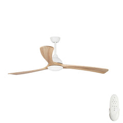 Sanctuary 92" DC Ceiling Fan with LED Light White with Natural Blades