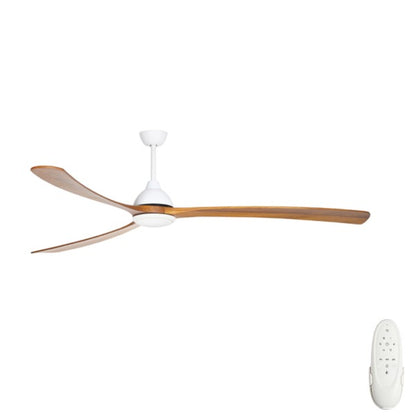 Sanctuary 92" DC Ceiling Fan with LED Light White with Teak Blades