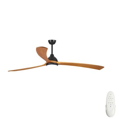 Sanctuary 70" DC Ceiling Fan with LED Light Black with Teak Blades