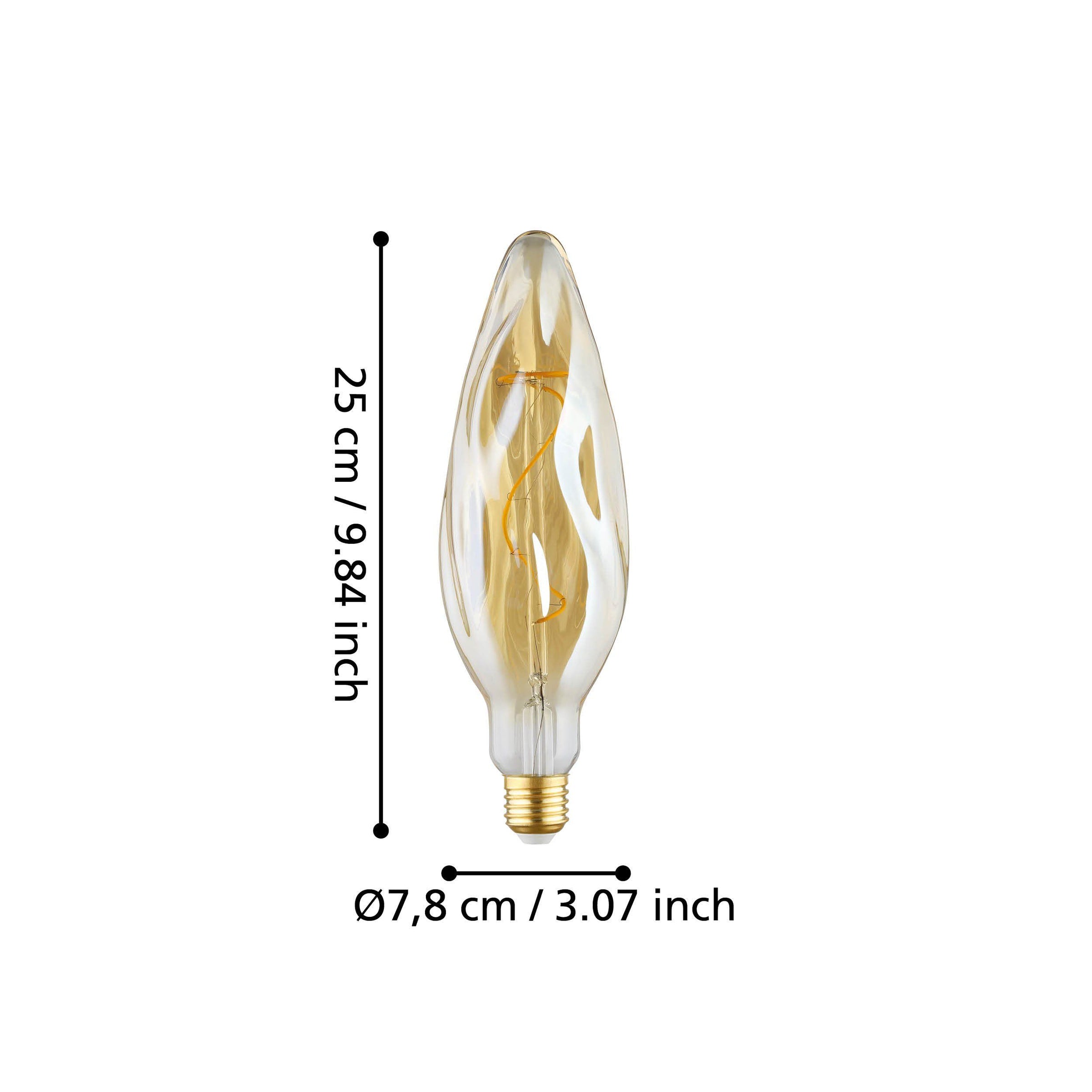 Small Amber LED Flame Globe 4w E27