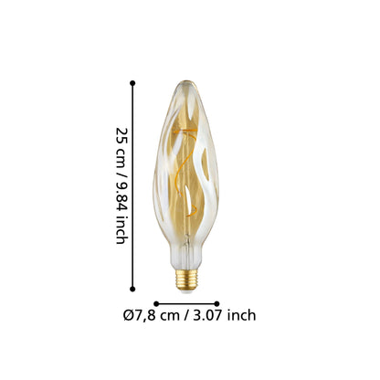 Small Amber LED Flame Globe 4w E27