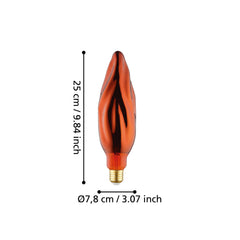Small Copper LED Flame Globe 4w E27
