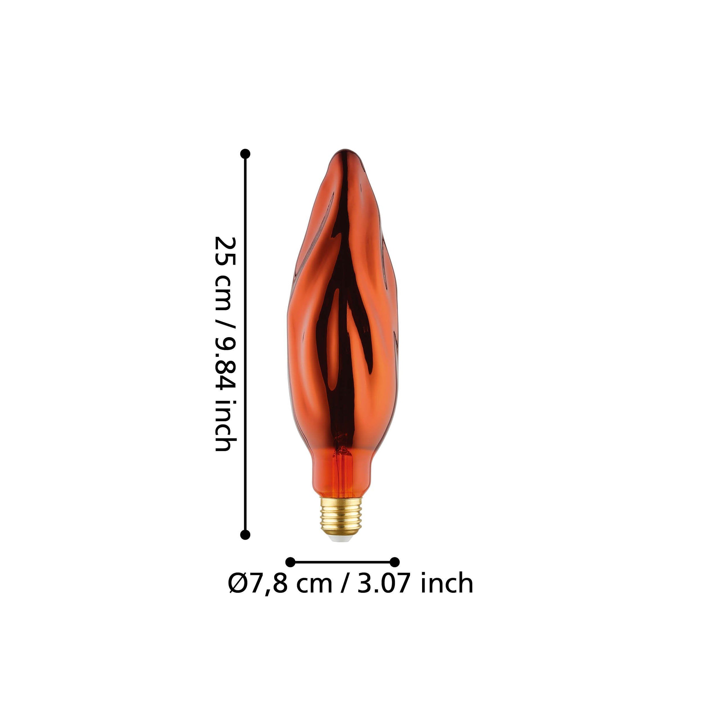 Small Copper LED Flame Globe 4w E27