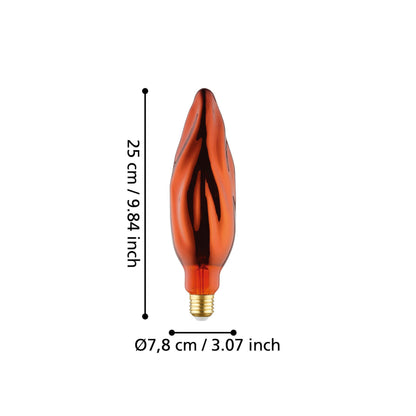 Small Copper LED Flame Globe 4w E27