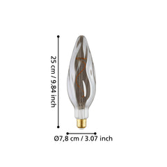 Small Smoke LED Flame Globe 4w E27