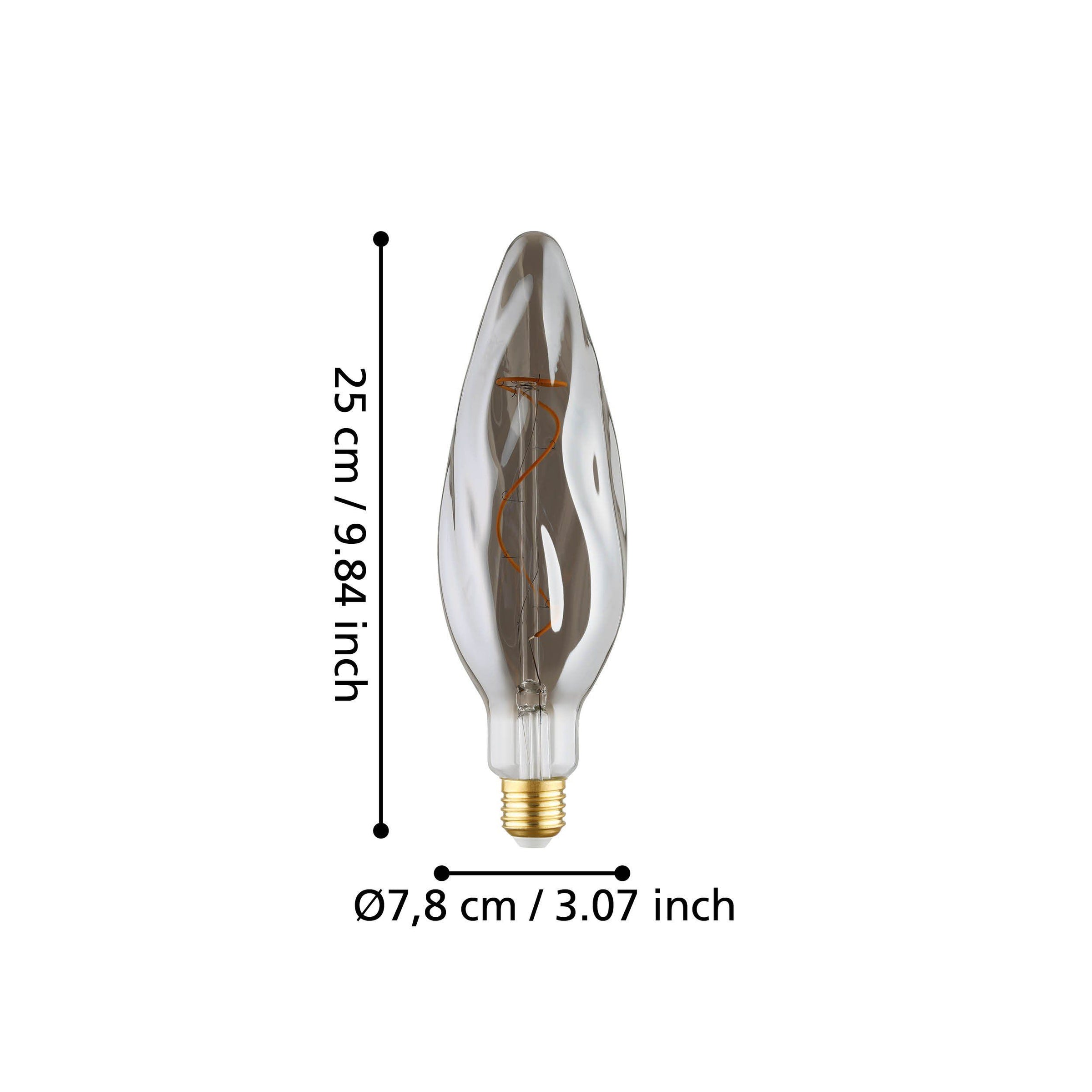 Small Smoke LED Flame Globe 4w E27