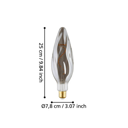 Small Smoke LED Flame Globe 4w E27
