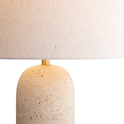 Soren Travertine Table Lamp & Shade