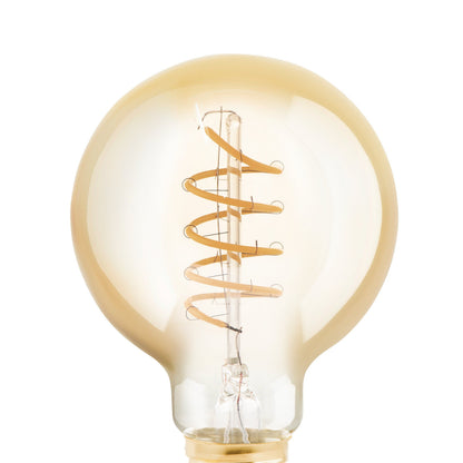 LED Amber Spiral G80 4W E27 Warm White Globe