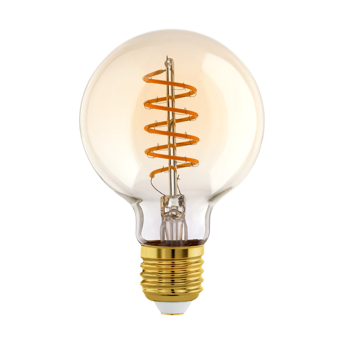 LED Amber Spiral G80 4W E27 Warm White Globe