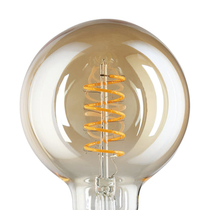 LED Amber Spiral G95 4W E27 Warm White Globe