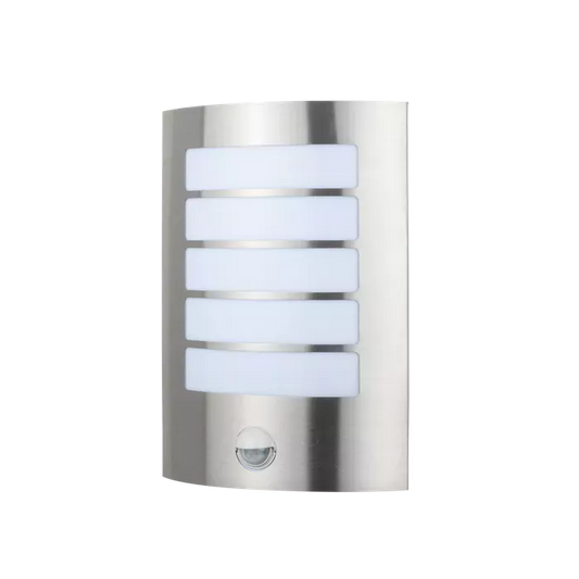 Stark Exterior LED Wall Light Stainless Steel with Sensor