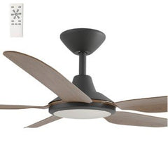 Storm 56" DC Ceiling Fan Black & Koa with LED Light