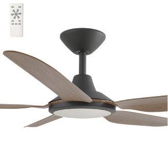Storm 52" DC Ceiling Fan Black & Koa with LED Light