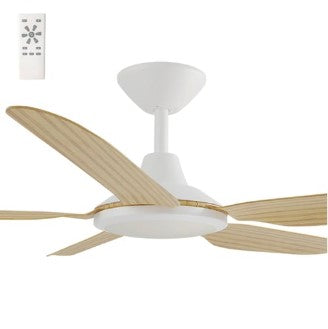 Storm 48" DC Ceiling Fan White & Bamboo with LED Light