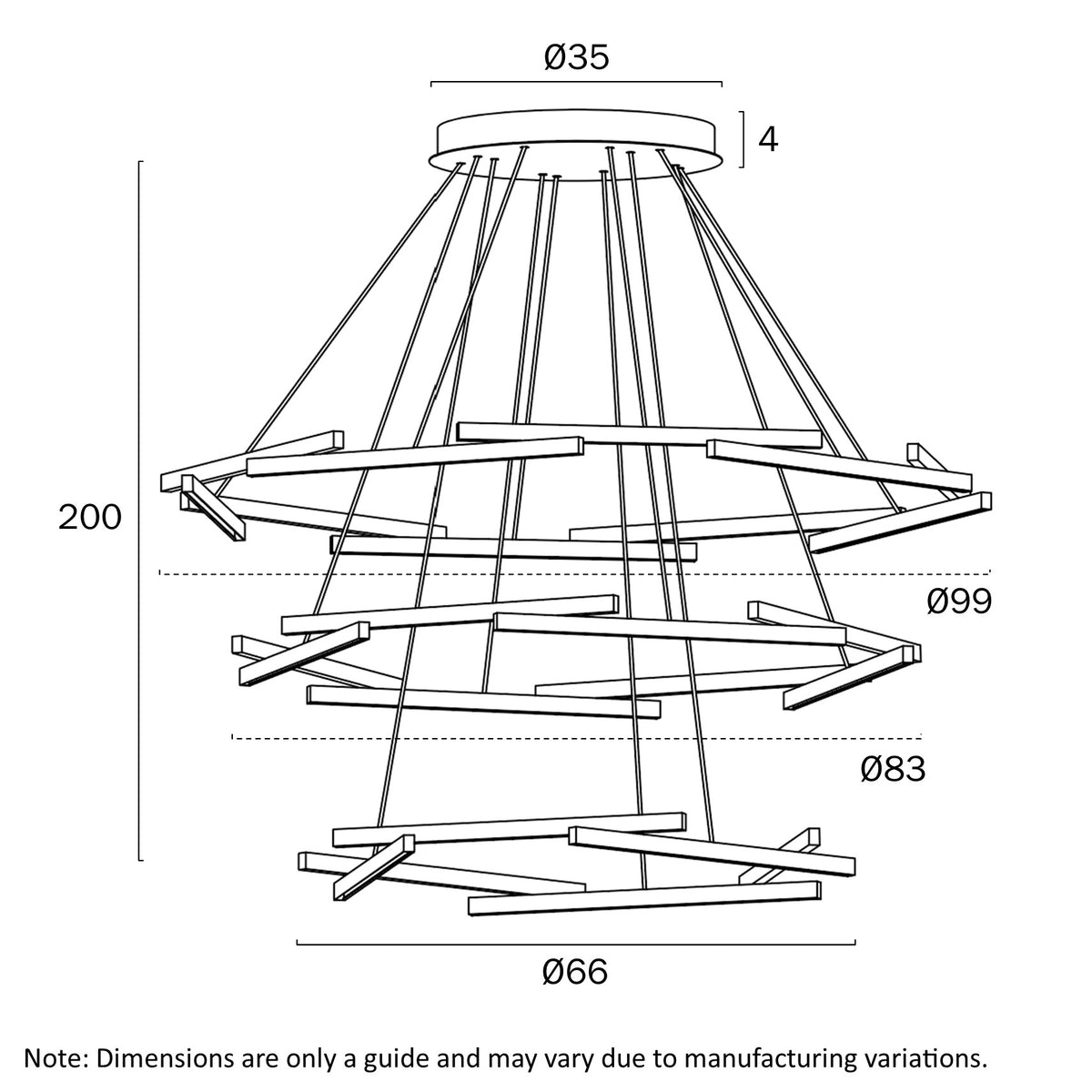Tarson 3 Tier LED Pendant