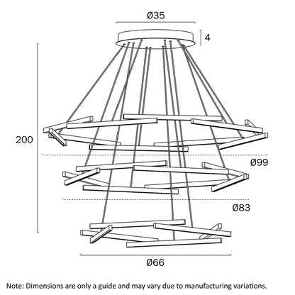 Tarson 3 Tier LED Pendant