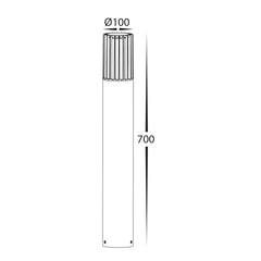 Tenac 700mm LED Black Bollard