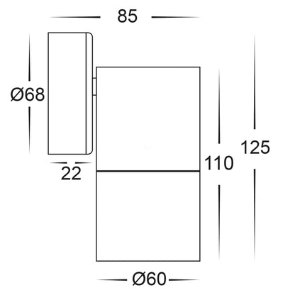 Tivah Fixed Down LED Wall Light 240V
