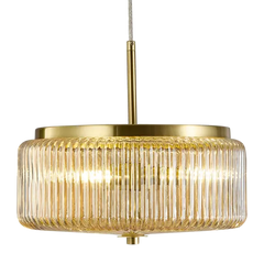 Whistler Ribbed Amber Glass Pendant