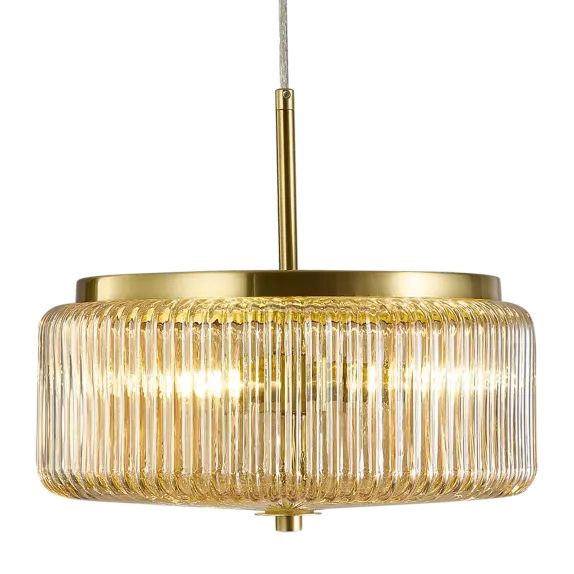 Whistler Ribbed Amber Glass Pendant