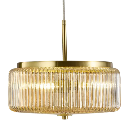 Whistler Ribbed Amber Glass Pendant