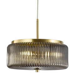 Whistler Ribbed Smoke Glass Pendant