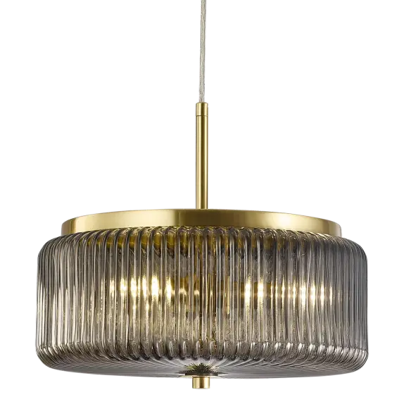 Whistler Ribbed Smoke Glass Pendant